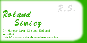 roland simicz business card